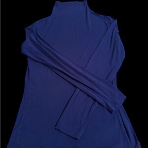 Navy Blue Long Sleeve Turtleneck Top